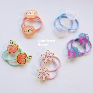 Cute cartoon Hair Ties Collection3 - 2 Pack, summer fashion pony tail tie for baby/toddler