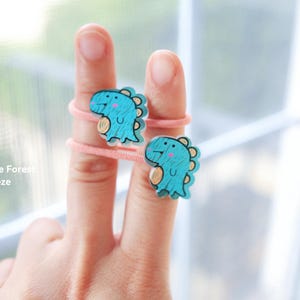 Cute cartoon Hair Ties Collection2 - 2 Pack, summer fashion pony tail tie for toddler/baby, smiling face/heart/dinosaur/lolipop