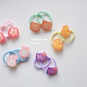 Cute cartoon Hair Ties Collection earth tone - 10Pack, summer fashion pony tail tie for baby/toddler