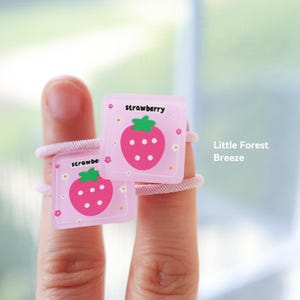 Cute cartoon Hair Ties Collection2 -   2 Pack, fruit hair tie, cute animal pattern hair tie, summer hair tie, toddler/baby hair tie