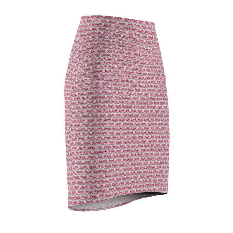 Jupe crayon style coquette pour femme, tenue de bureau taille haute, longueur genou, jupe à la mode, motif nœud rose, cadeau élégant pour elle image 6