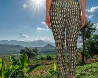 Women's Fractal Art Print Leggings, Comfortable Stretch Yoga Pants, Unique Pattern Casual Wear, Versatile Outdoor Apparel, Chic Gift Idea
