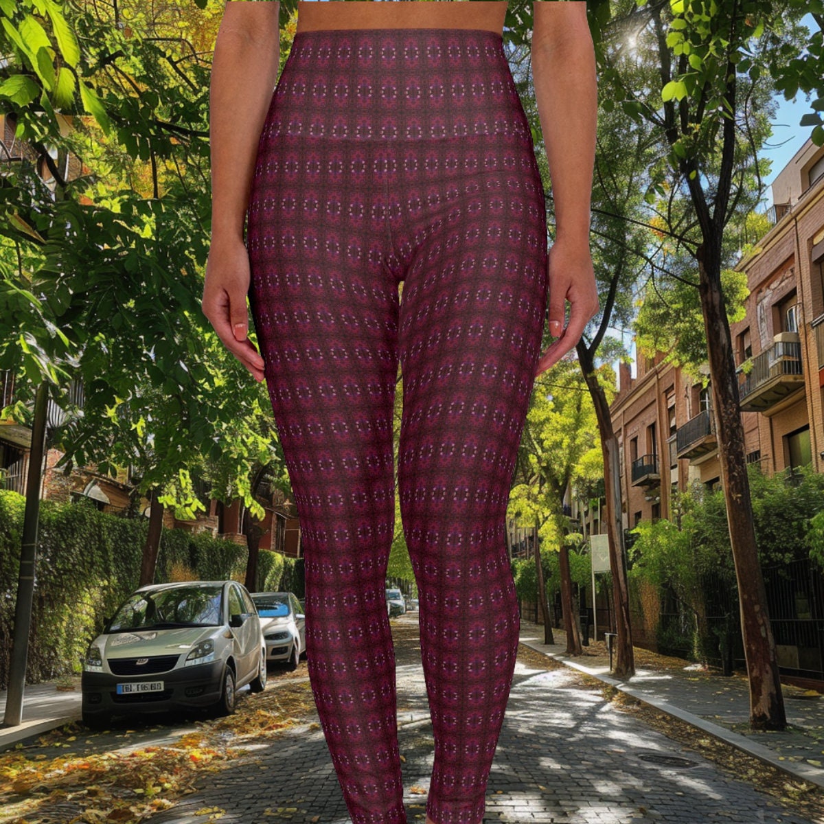 High waist Yoga Leggings Purple and Blue Fractal Art Pants Activewear Casual Streetwear Office Attire Day to Night Chic Gift for Her Etsy Canada