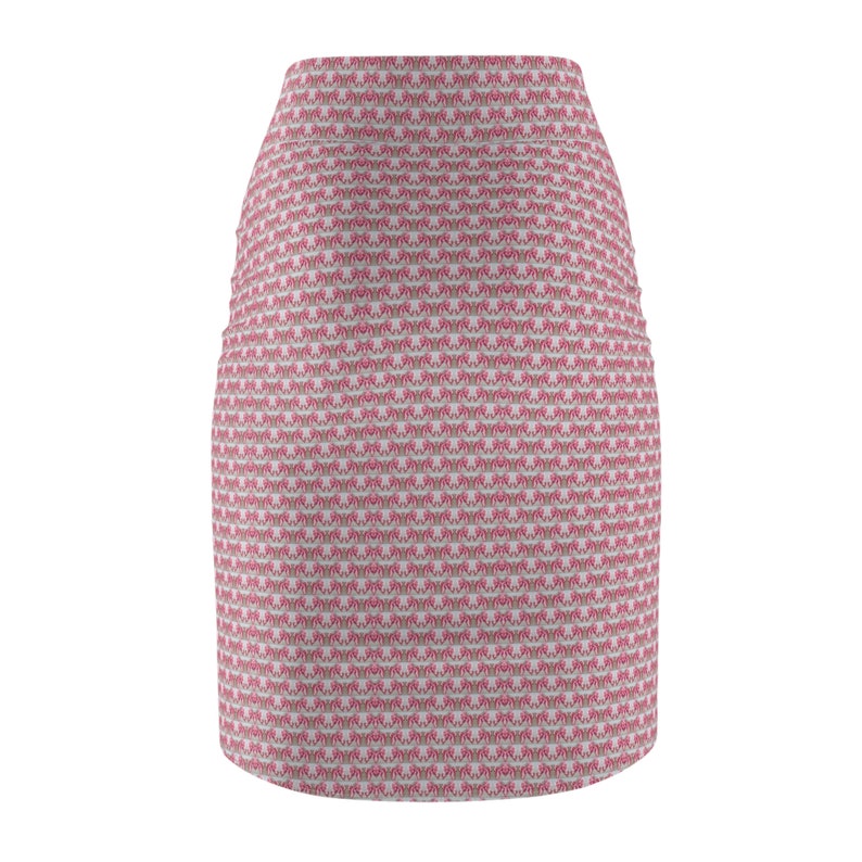 Jupe crayon style coquette pour femme, tenue de bureau taille haute, longueur genou, jupe à la mode, motif nœud rose, cadeau élégant pour elle image 5
