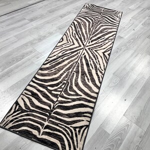 Zebra Pattern Runner Rug, Black and White Rug, Animal Pattern Rug, Modern Rug,Home Decor, Area Rug, Rugs for Living Room, Housewarming Gift image 4