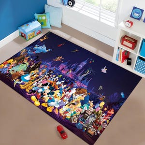 Alfombra de dibujos animados, alfombra bonita, alfombra colorida, alfombra suave, alfombra de Mickey Mouse, alfombra de princesas, alfombra personalizada, alfombra de guardería, alfombra para niños, decoración de guardería, regalo para niños