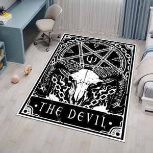Devil Rug,Satanic Rug,Demon Rug,Gothic Rug,Horror Art Rug,Horror Decor,Fear Rug,Unique Rug,Area Rug,Custom Rug,Boys Room Rug,Gift for Her