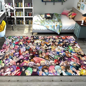 Women Anime Rug,Mixed Anime Rug,Manga Rug,Unique Rug,Fantastic Rug,Awesome Rug,Anime Decor,Colorful Rug,Custom RugArea Rug,Gift For Him