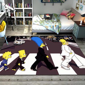 Simpsons Croswalk Rug,The Simpsons,Awesome Rug,Unique Rug,Fantastic Rug,Legend Rug,Anime Decor,Colorful Rug,Custom Rug,Anime Rug,Area Rug