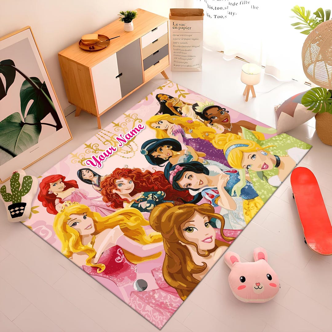 Princess Rug,cute Rug,colorful Rug,kids Rug,custom Rug,personalized Rug ...