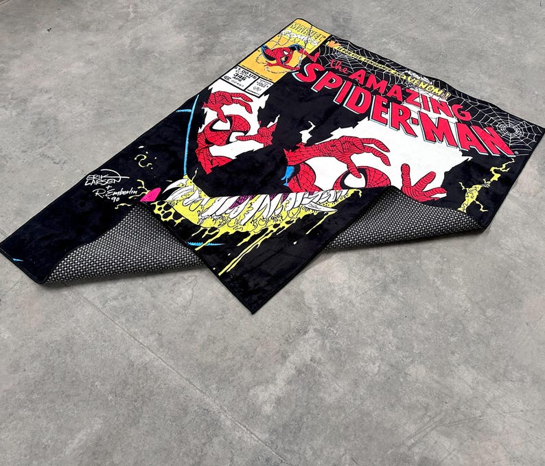 Spiderman Rug,Venom Rug,Themed Rug,Fantastic Rug,Area Rug,Kids Rug,Colorful Rug,Sci-Fi Rug,Marvel Rug,Gift For Him,Unique Rug,Bestseller image 4