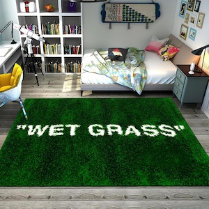 Wet Grass Rug, Grass Rug, Green Rug, Custom Rug, Area Rug, Home Decor Rug, Rugs for Living Room, Wet Grass Pattern, Adult Rug, Best Rug