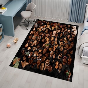 Hiphop Rug,Legends Rug,Rappers Rug,Music Rug,Music Decor,Music Room Rug,Rap Stars Collage Rug,Awesome Rug,Unique Rug,Area Rug,Gifts For Him