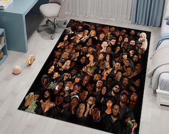 Hiphop Rug,Legends Rug,Rappers Rug,Music Rug,Music Decor,Music Room Rug,Rap Stars Collage Rug,Awesome Rug,Unique Rug,Area Rug,Gifts For Him