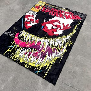Spiderman Rug,Venom Rug,Themed Rug,Fantastic Rug,Area Rug,Kids Rug,Colorful Rug,Sci-Fi Rug,Marvel Rug,Gift For Him,Unique Rug,Bestseller image 3