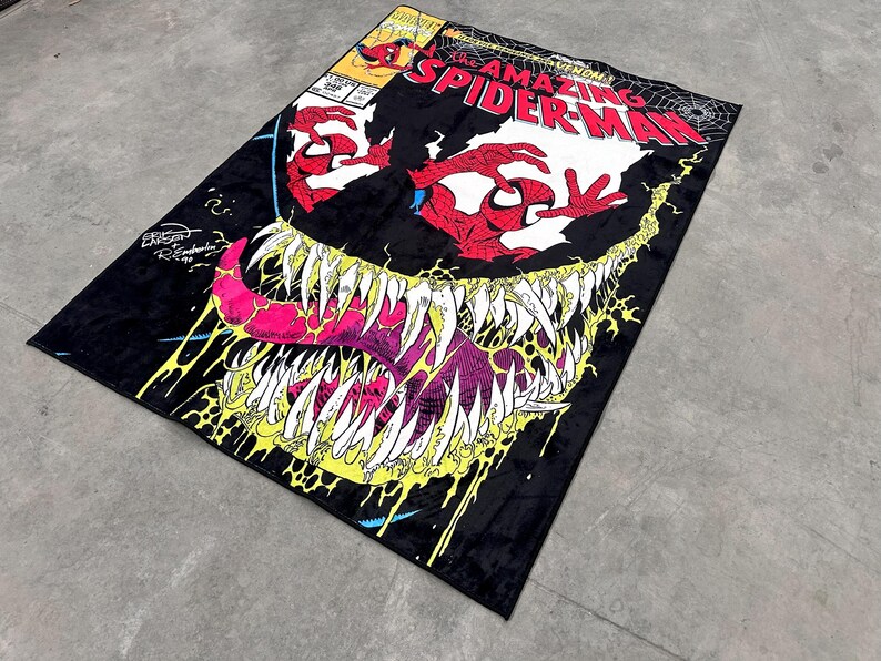 Spiderman Rug,Venom Rug,Themed Rug,Fantastic Rug,Area Rug,Kids Rug,Colorful Rug,Sci-Fi Rug,Marvel Rug,Gift For Him,Unique Rug,Bestseller image 3