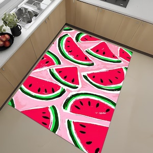 Watermelon Rug,Fruit Rug,Rugs for Kitchen,Kitchen Mat,Washable Rug,Kitchen Runner Rug,Modern Rug,Area Rug,Fruit Kitchen Decor,Gifts For Mom