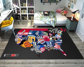Nba Map Rug,Basketball Rug,Nba Team Rug,Sport Rug,Kids Room Rug,Custom Rug,Hypebeast Rug,Area Rug,Personalized Rug,Unique Rug,Gift for her