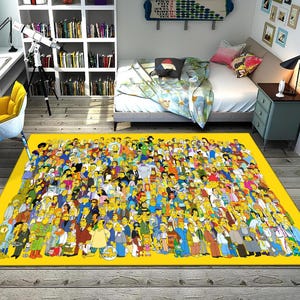 Simpsons Rug, Simpsons Characters Rug, Colorful Rug, Unique Rug, Fantastic Rug, Legend Rug, Anime Decor,Custom Rug,Anime Rug,Area Rugs,Gifts