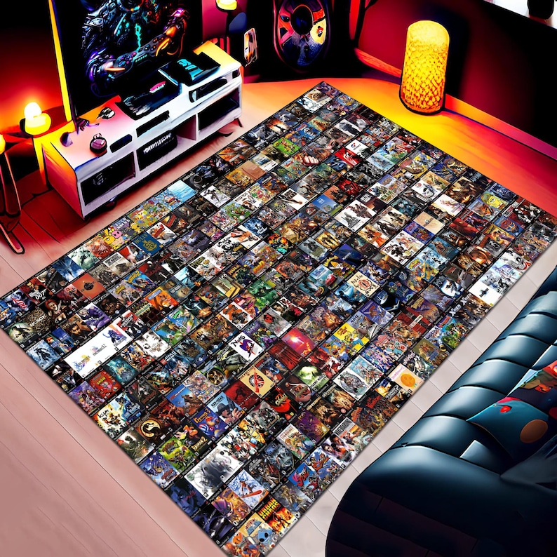 Xbox Game Rug Retro Games Rug,video Game Rug,gaming Rug,gamer Rug,colorful Rug,game ...