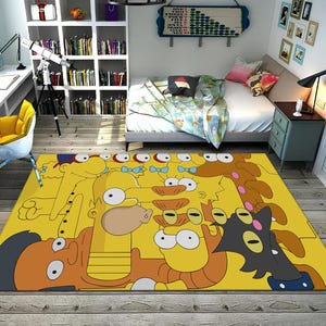 The Simpsons,Simpsons Rug,Funny Rug,Colorful Rug,Unique Rug Rug,Fantastic Rug,Legend Rug,Anime Decor,Custom Rug,Anime Rug,Area Rug,Gifts
