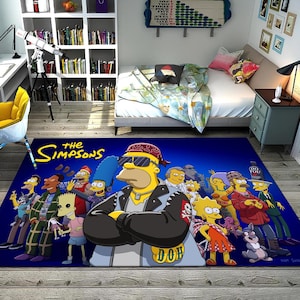 The Simpsons, Simpsons Rug, Funny Rug, Colorful Rug, Unique Rug Rug,Fantastic Rug,Legend Rug,Anime Decor,Custom Rug,Anime Rug,Area Rug,Gifts