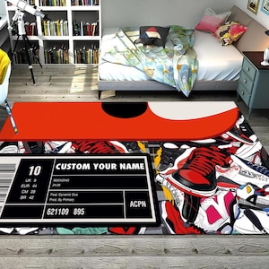 Shoes Box, Sneakers Shoes Rug, Custom Rug, Personalized Rug, Street Cool Rug, Sneakers Decor Rug, Sneaker Art, Fashion Street Rug, Area Rugs