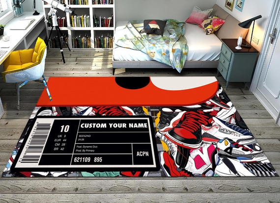 Shoes Box, Sneakers Shoes Rug, Custom Rug, Personalized Rug, Street Cool Rug, Sneakers Decor Rug, Sneaker Art, Fashion Street Rug, Area Rugs