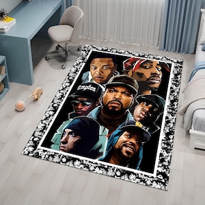 Hiphop Rug,Legends Rug,Rappers Rug,Music Rug,Music Decor,Music Room Rug,Rap Stars Collage Rug,Awesome Rug,Unique Rug,Area Rug,Gifts for Him