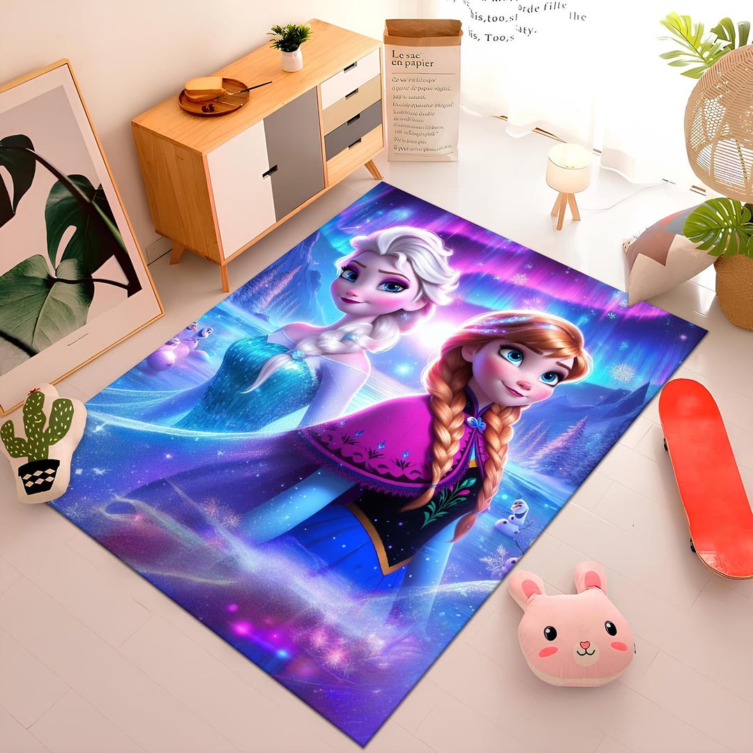 Elsa Round Rug Frozen Rug, Elsa Rug, Anna Rug, Kids Rug,personalized Rug,custom Rug ...