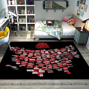 The United States of Horror Rug,Horror Movies Rug,Horror Rug,Fear Rug,Popular Rug,Horror Decor,Gothic Rug,Unique Rug,Area Rug,Gifts for her