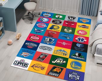 Dywan do koszykówki, dywanik drużyny NBA, dywanik do pokoju chłopców, dywanik sportowy, dywanik do pokoju dziecięcego, dywan niestandardowy, dywan Hypebeast, dywanik, spersonalizowany dywan, unikalny dywan, prezent dla niego