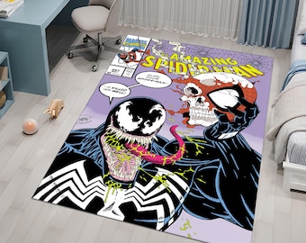 Venom Rug,Spiderman Rug,Themed Rug,Fantastic Rug,Area Rug,Kids Rug,Colorful Rug,Sci-Fi Rug,Marvel Rug,Gift for her,Unique Rug,Bestseller