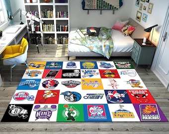 Nba Team Rug,Retro Game Rug,Basketball Rug,Sport Rug,Kids Room Rug,Custom Rug,Popular Rug,Area Rug,Personalized Rug,Unique Rug,Gift For Him