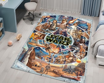 Star Wars Characters,Star Wars Rug, Darth Vader Rug,Star Wars Themed Rug,Young Room Rug,Boys Room Rug,Custom Rug,Personalized Gifts,Area Rug