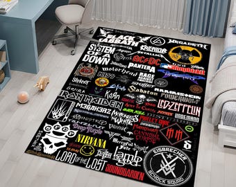 Metal Rug,Rock Rug,Music Rug,Legend Rug,Black Rug,Popular Rug,Music Decor,Music Room Rug,Awesome Rug,Unique Rug,Area Rug,Gifts for Her