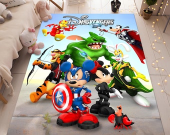 Avengers Teppich,Teppich Cartoon,Süßer Teppich,Mickey Mouse Teppich,Teppich Personalisiert,Kinderteppich,Geschenk Für Kinder,