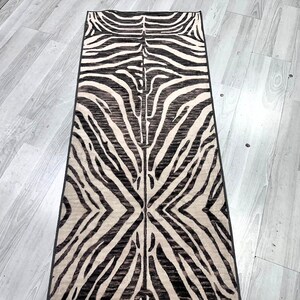 Zebra Pattern Runner Rug, Black and White Rug, Animal Pattern Rug, Modern Rug,Home Decor, Area Rug, Rugs for Living Room, Housewarming Gift image 5