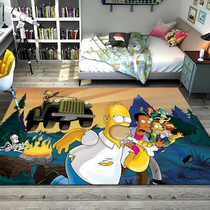 The Simpsons,Simpsons Rug,Funny Rug,Colorful Rug,Unique Rug Rug,Fantastic Rug,Legend Rug,Anime Decor,Custom Rug,Anime Rug,Area Rug,Gifts