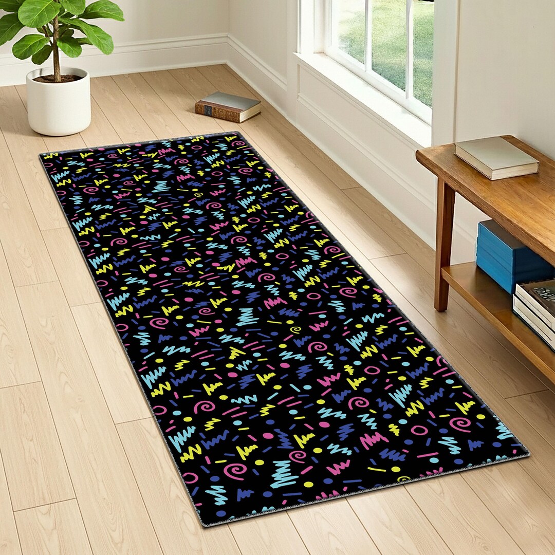 Retro Arcade Runner Rug, 80s Gaming Hallway Rug, 80s 90s Style Hallway ...