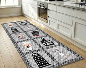 Non-Slip Kitchen Rug, Runner Rug, Laundry Mat, Hallway, Entryway, Machine Washable, Pet & Kids Safe, Custom Size, Runner Rug, Area Rug