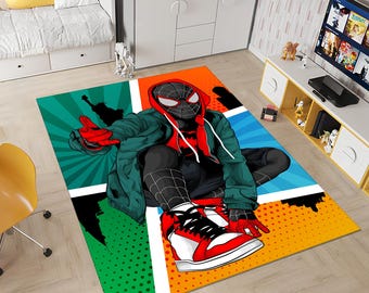 Spiderman Rug,Super Hero Rug,Shoes Rug,Fantastic Rug,Area Rug,Kids Rug,Colorful Rug,Cool Rugs,Marvel Rug,Gift for Her ,Movie Rug,Movie Decor