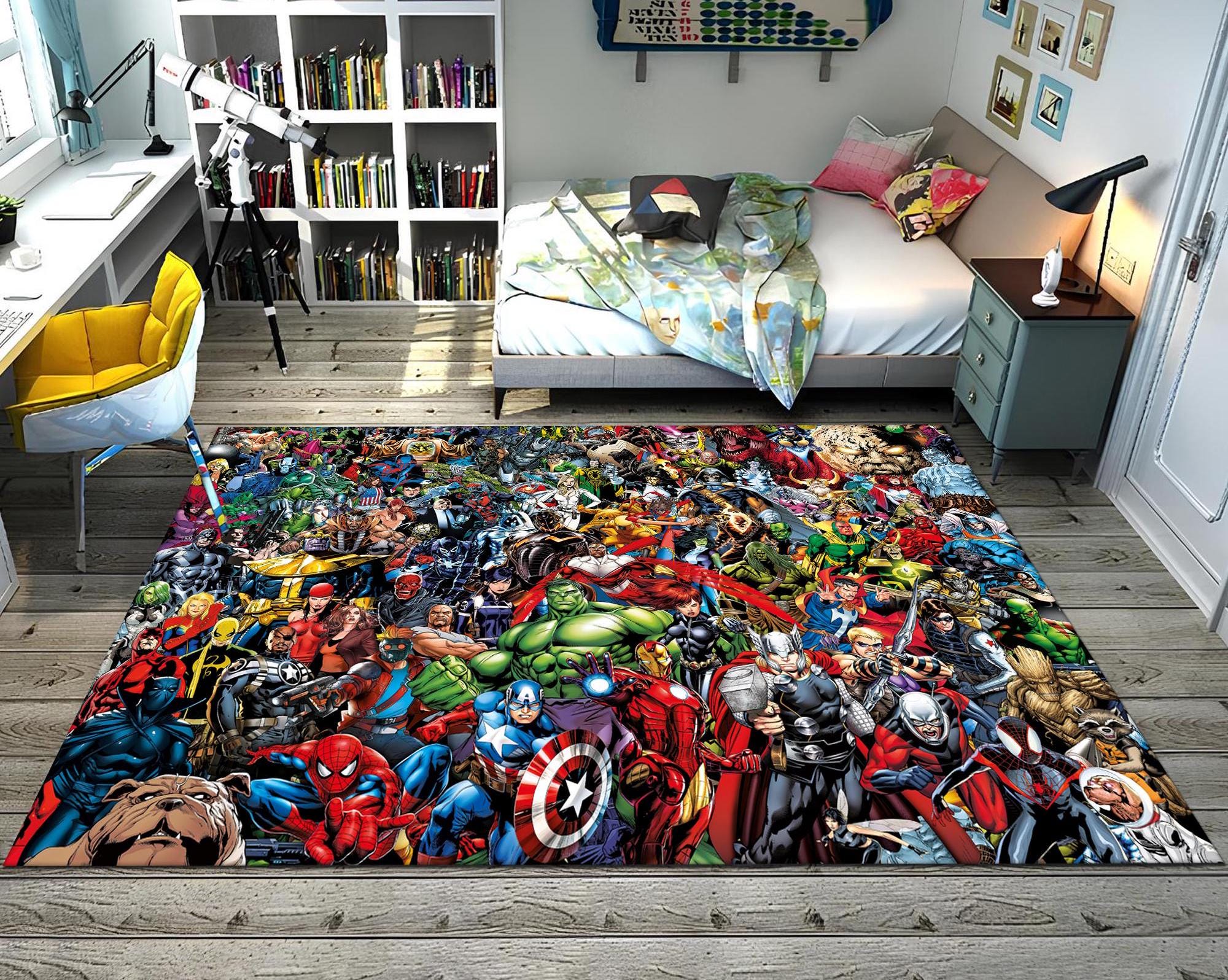 Marvel,Marvel Characters Rug,Movie Rug,Fantastic Rug,Movie Decor,Colorful Rug,Hypebeast Rug,Unique Rug,Area Rug,Kids Room Rug,Gifts For Him
