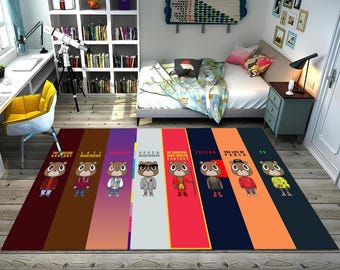 Kanye West,Kanye West Rug,Bear Rug,Musıc Rug,Colorful Rug,Custom Rug,Nursery Rug,Cute Rug,Area Rug,Young Room Rug,Nursery Decor,Gift for Him