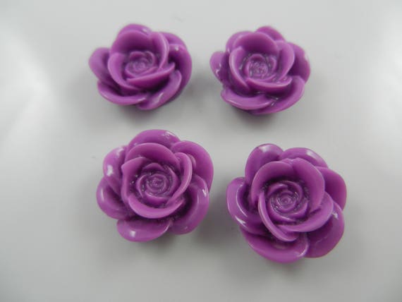 18 x 18 mm Lake Green Color Resin Flower Cabochons .am