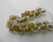 CLEARANCE 10mm round glass unocorn lampwork tear drop beads Mendel tumble color 4 pieces 22140