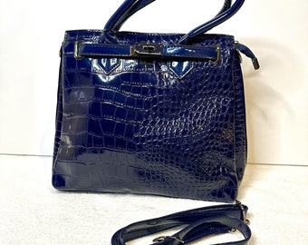 Midnight Croc Chic Purse