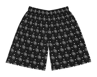 Signature BB Logo Pattern Design Basketball Shorts (AOP)