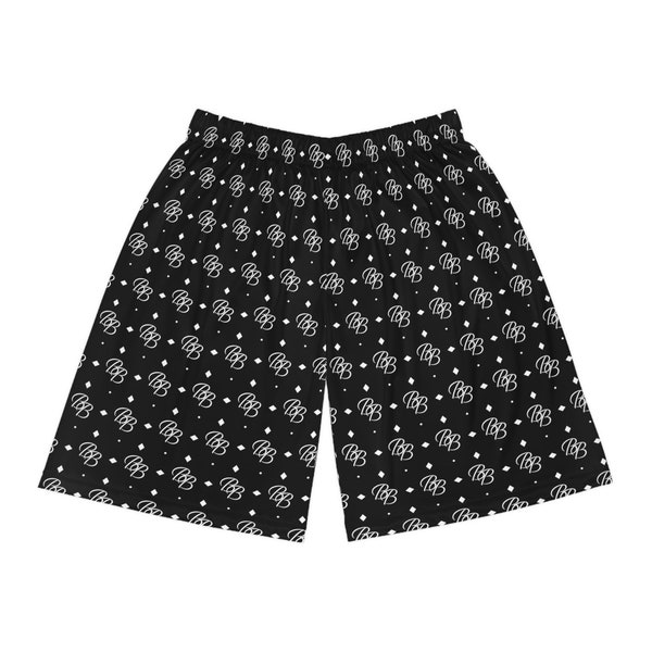 Signature BB Logo Pattern Design Basketball Shorts (AOP)