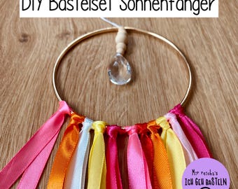 Suncatcher craft kit with ribbons in warm colors – Creative DIY decoration for every season